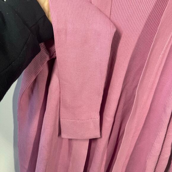 Talbots Cardigan Women 3X Pink Plus Size Open Front Ribbed Knit Sweater Spring - Picture 2 of 7